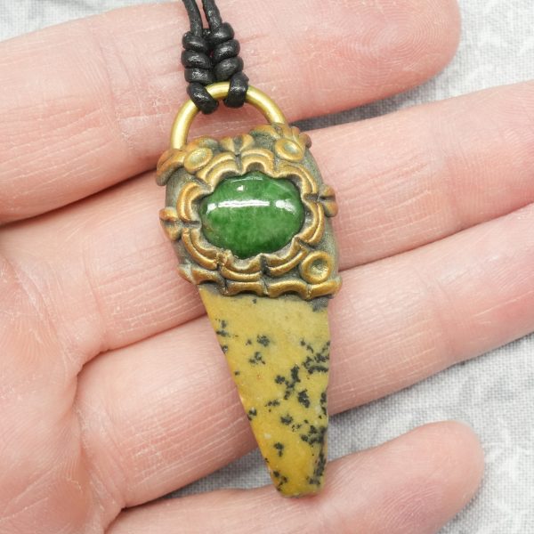 Green Aventurine and Yellow Stone Necklace