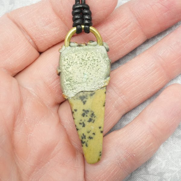 Green Aventurine and Yellow Stone Necklace