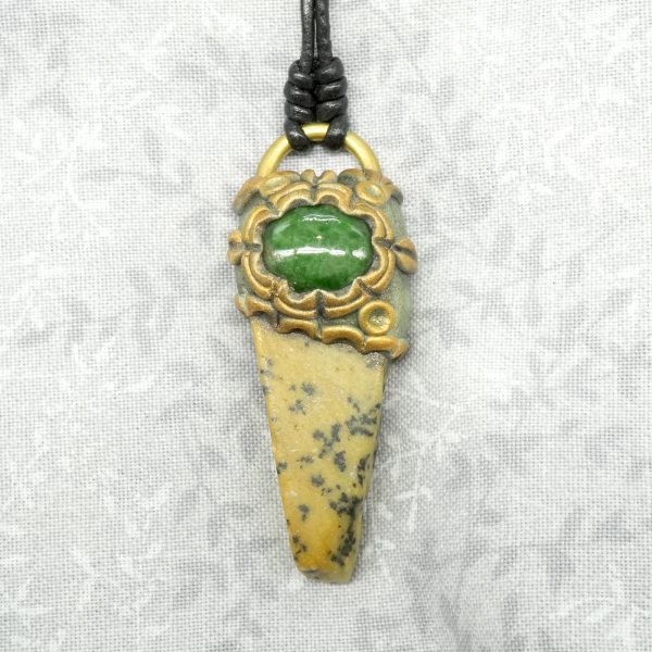 Green Aventurine and Yellow Stone Necklace