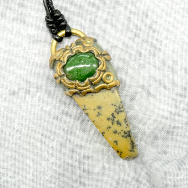Green Aventurine and Yellow Stone Necklace