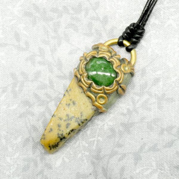 Green Aventurine and Yellow Stone Necklace